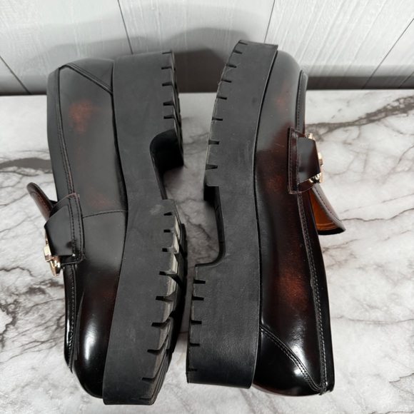 Marc Fisher Wilmer Loafer | Tortoise Brown Leather Platform Horsebit - Picture 7 of 10